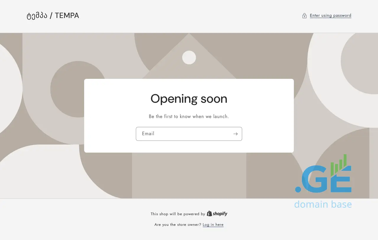 Screenshot of the site tempa.ge