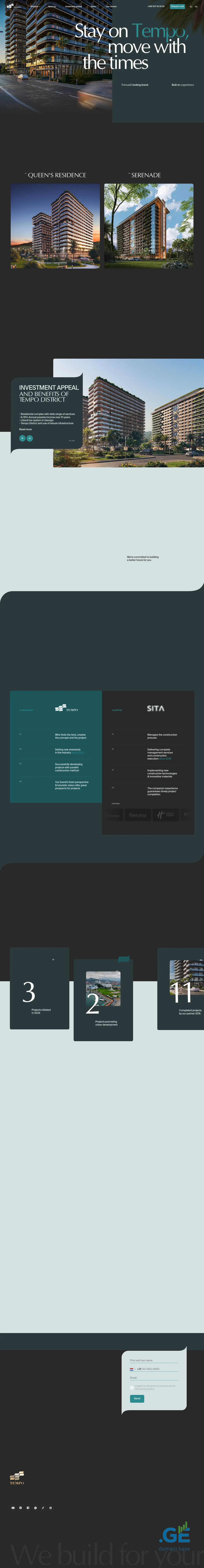 Screenshot of the site tempoholding.ge