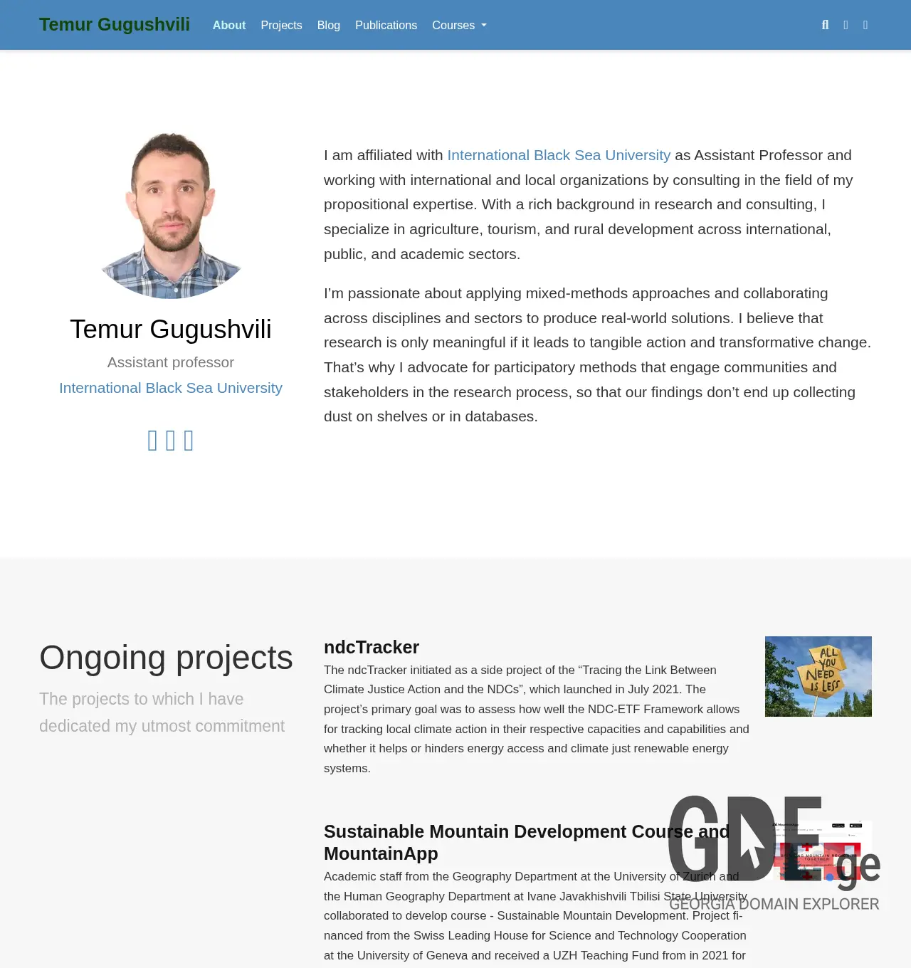 Screenshot of the site temurgugushvili.ge at 2025-12-03