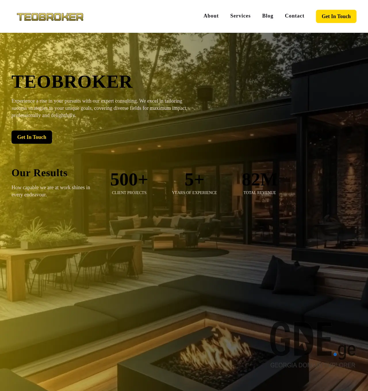 Screenshot of the site teobroker.ge at 2025-12-06