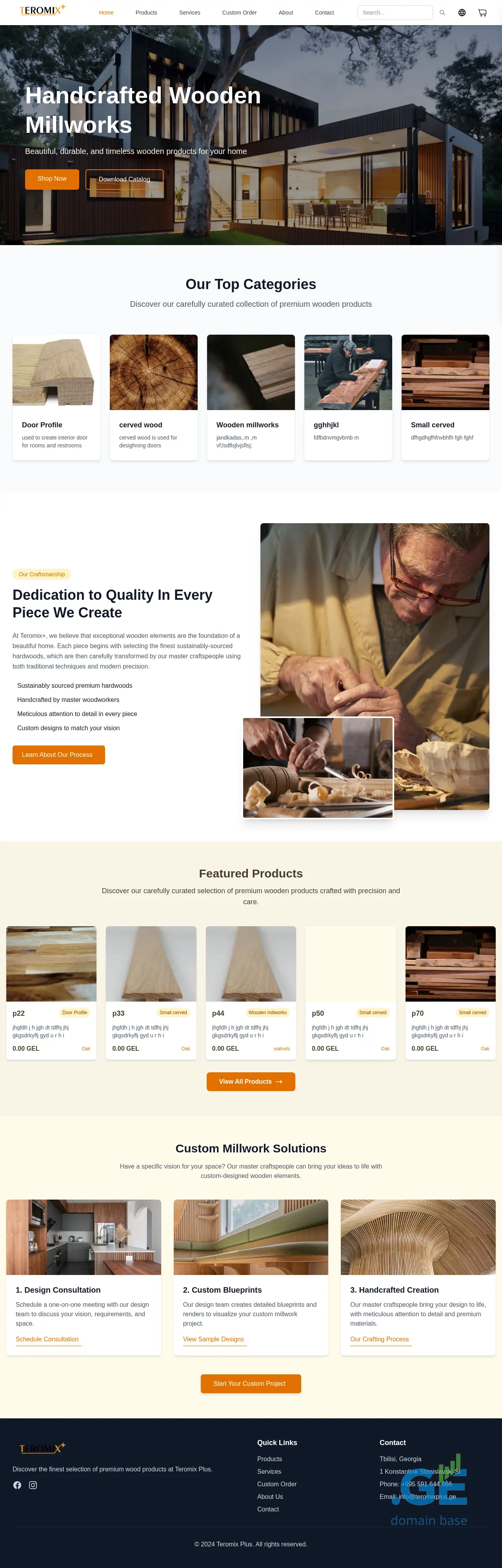 Screenshot of the site teromixplus.ge
