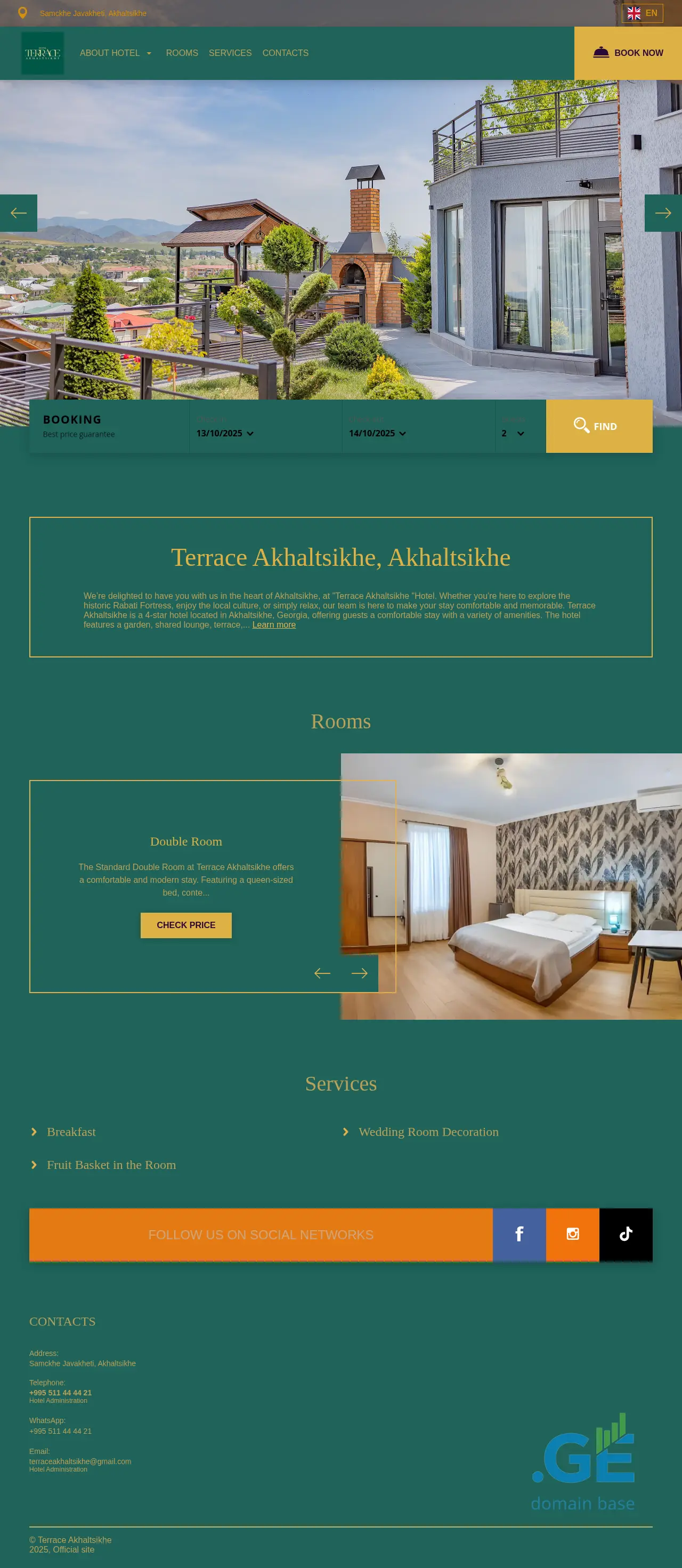 Screenshot of the site terraceakhaltsikhe.ge