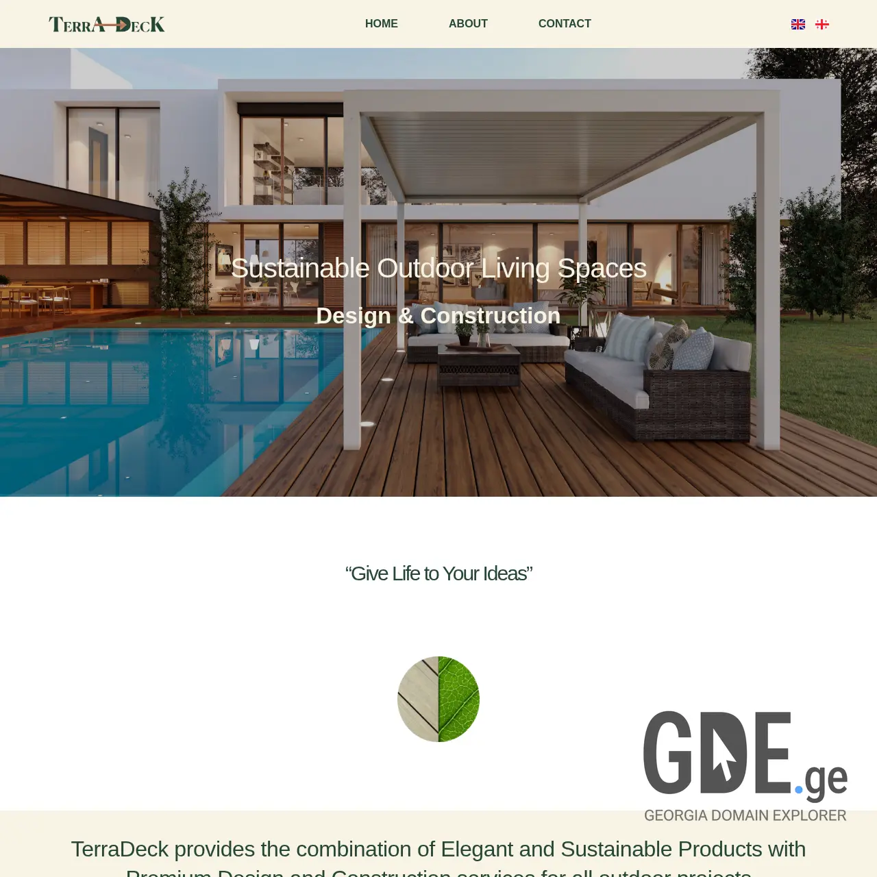 Screenshot of the site terradeck.ge at 2025-12-15
