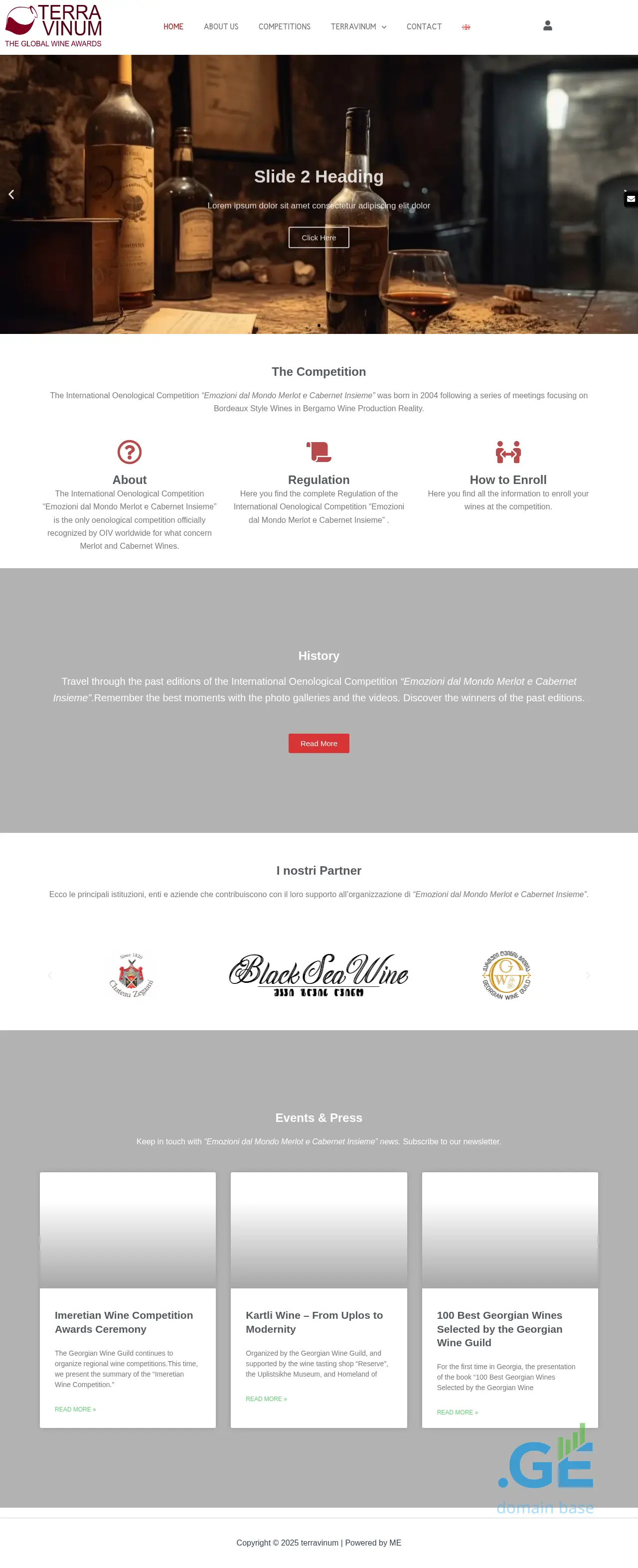 Screenshot of the site terravinum.ge