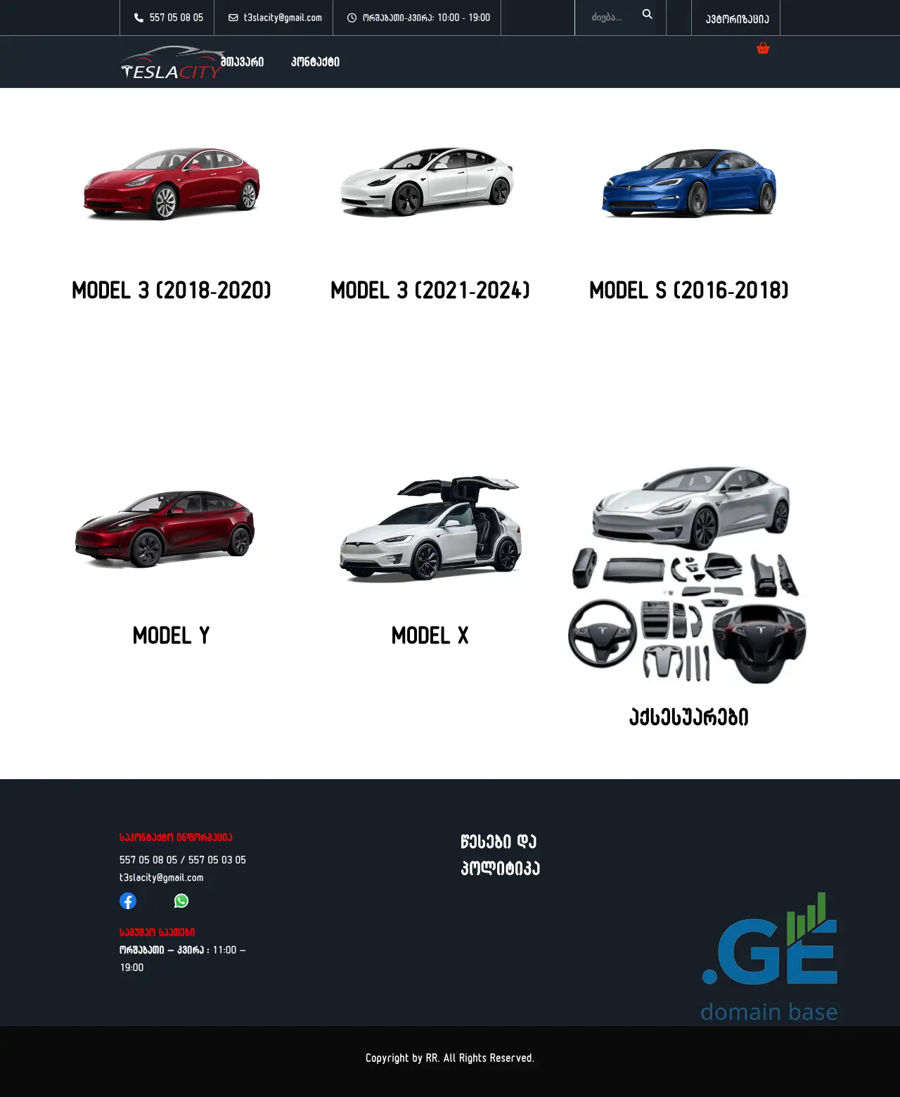 Screenshot of the site teslacity.ge