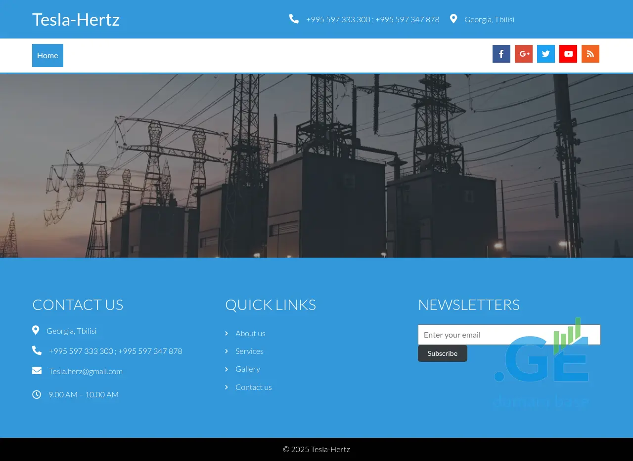 Screenshot of the site teslahertz.ge
