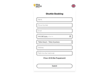 Screenshot of teslashuttle.ge