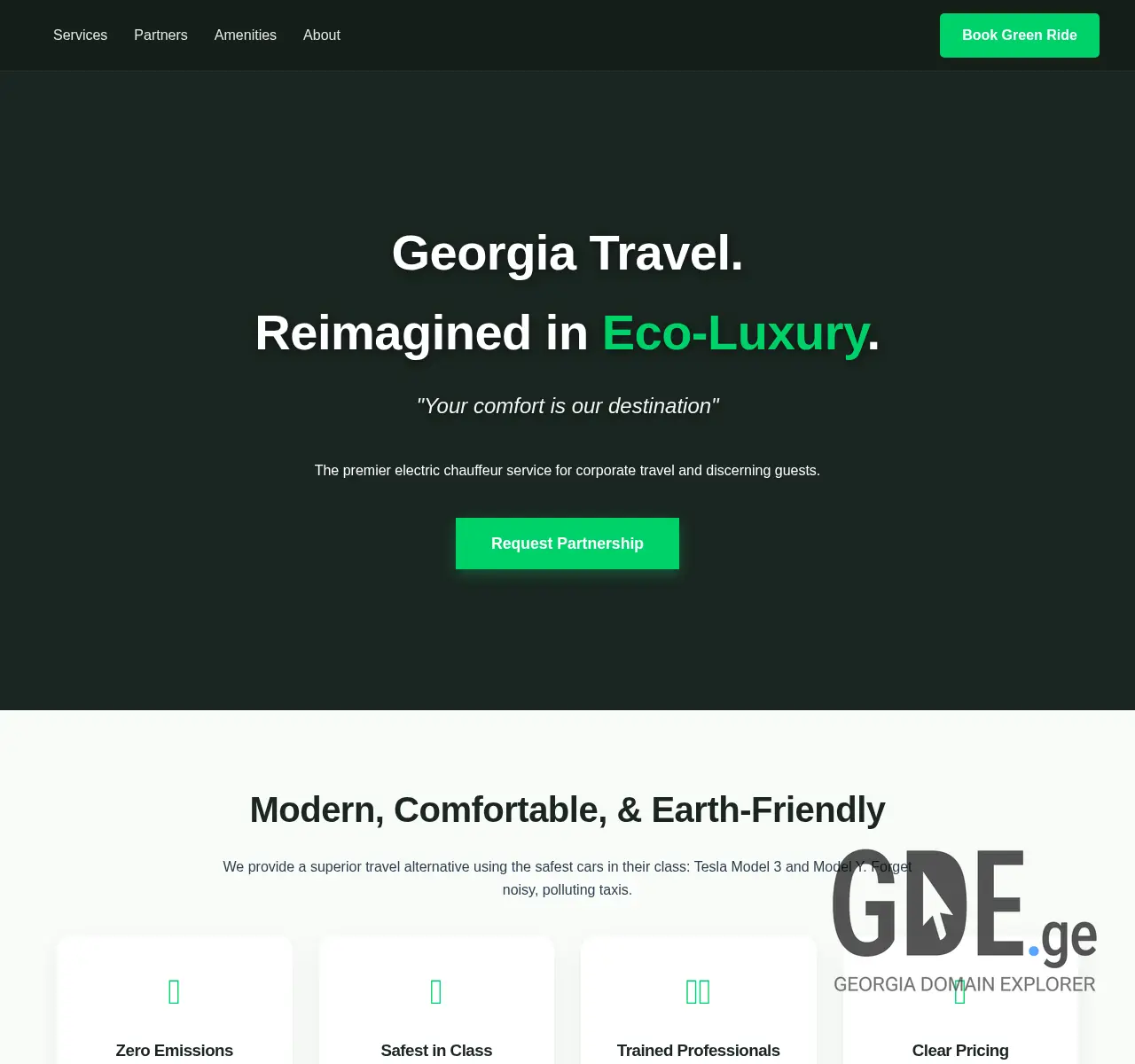 Screenshot of the site teslatravel.ge at 2025-11-26