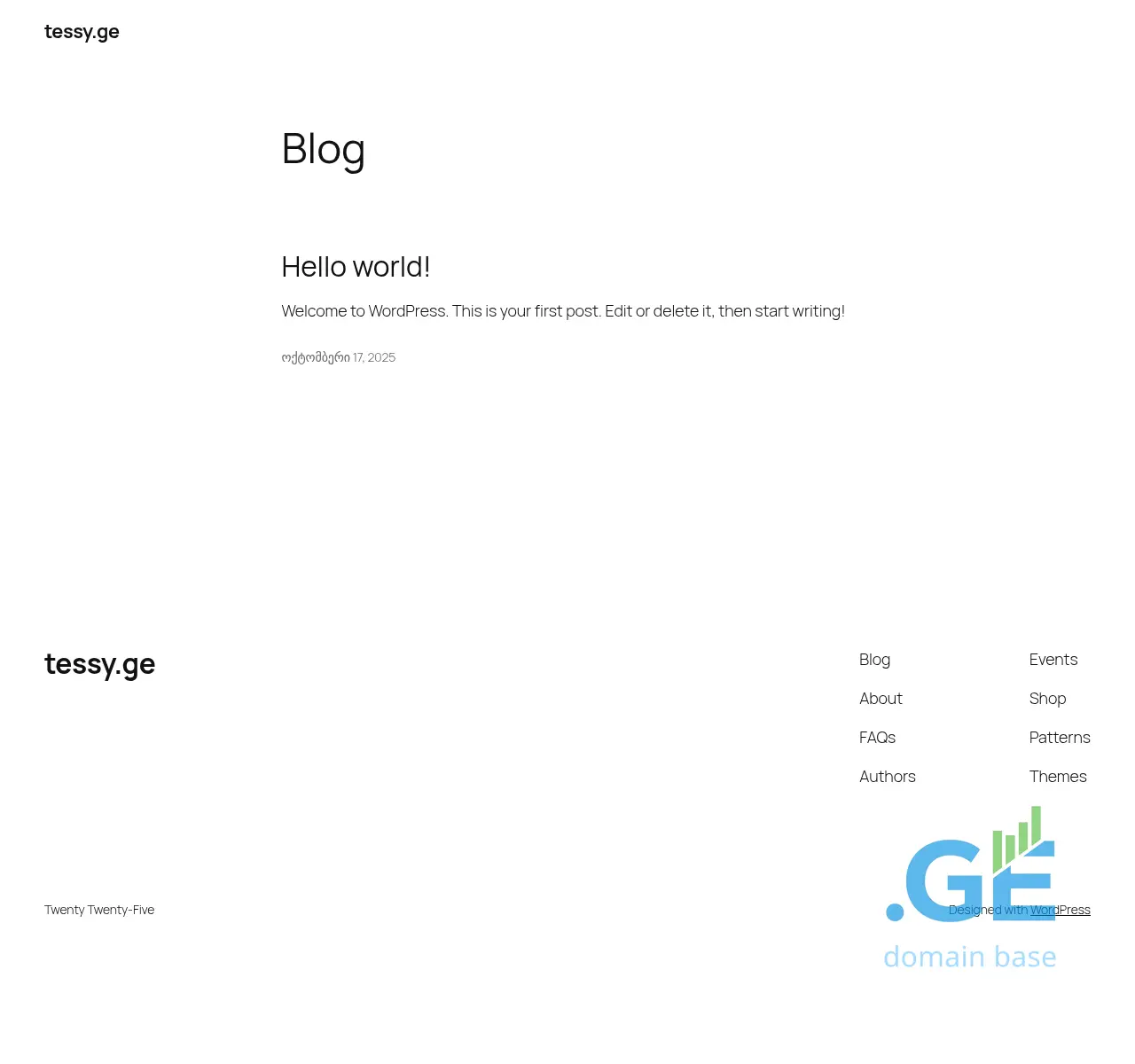 Screenshot of the site tessy.ge