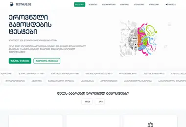 testhub.ge-ის ეკრანის სურათი