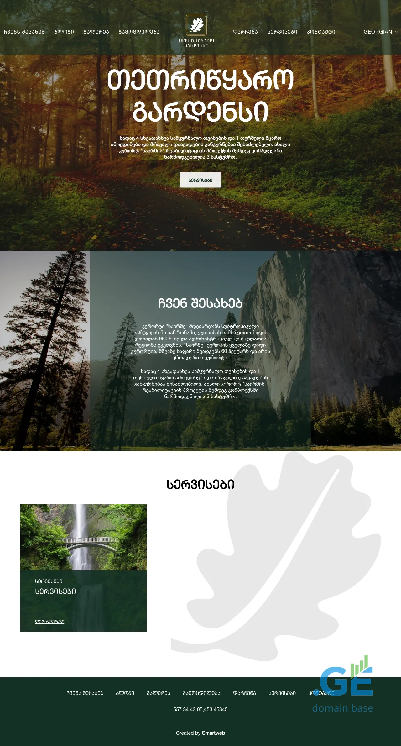 Screenshot of the site tetritskaro.ge