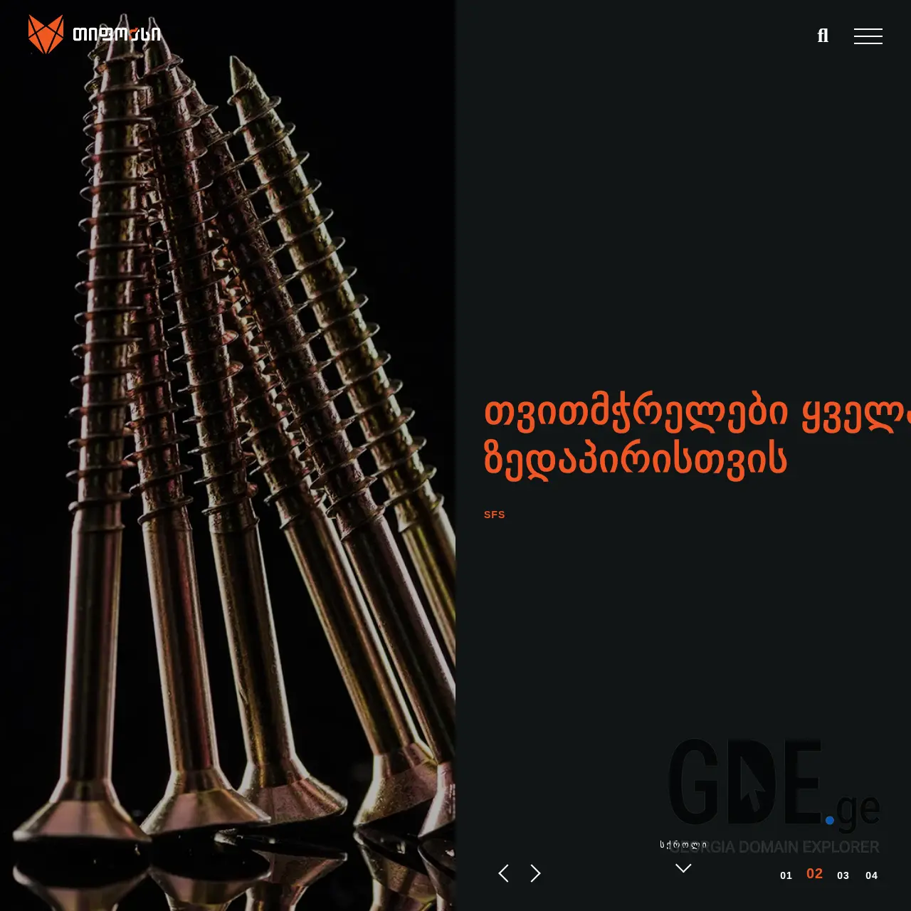 Screenshot of the site tfox.ge at 2025-12-13