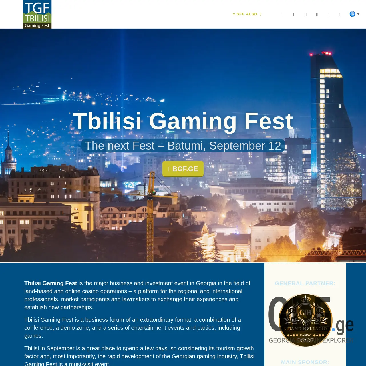 Screenshot of the site tgf.ge at 2025-12-13