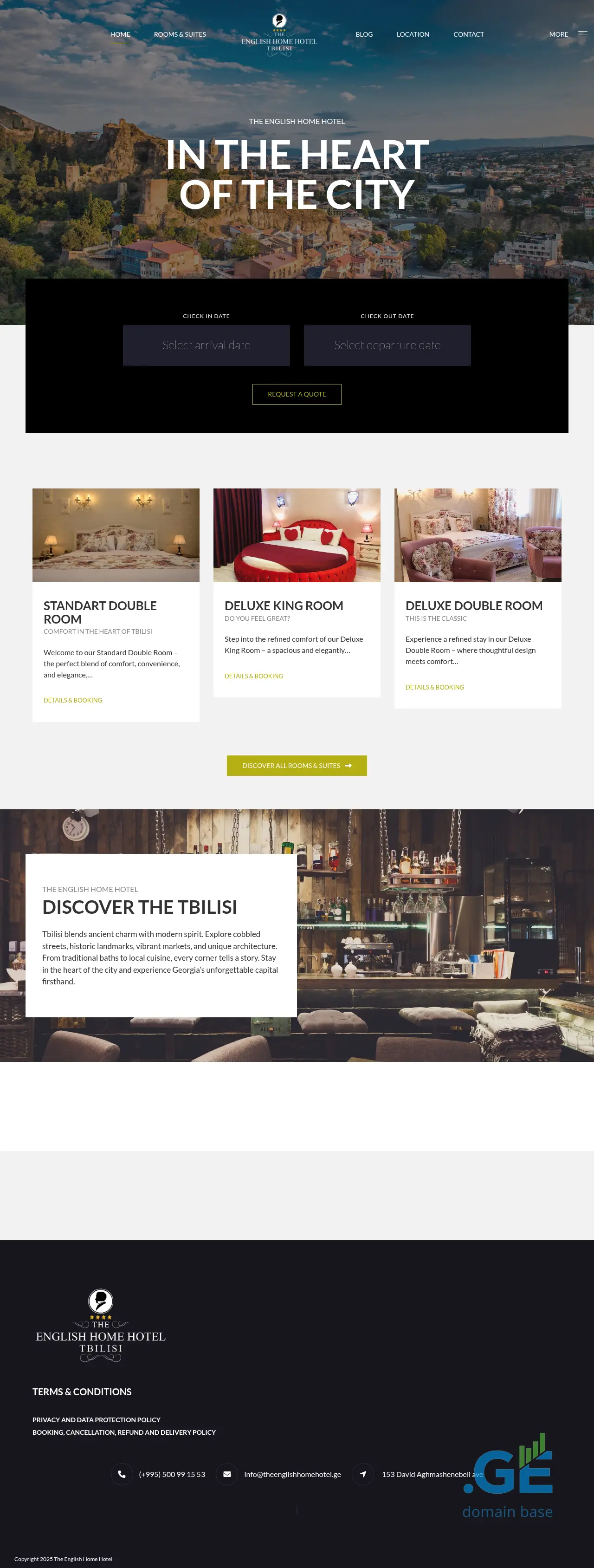 Screenshot of the site theenglishhomehotel.ge