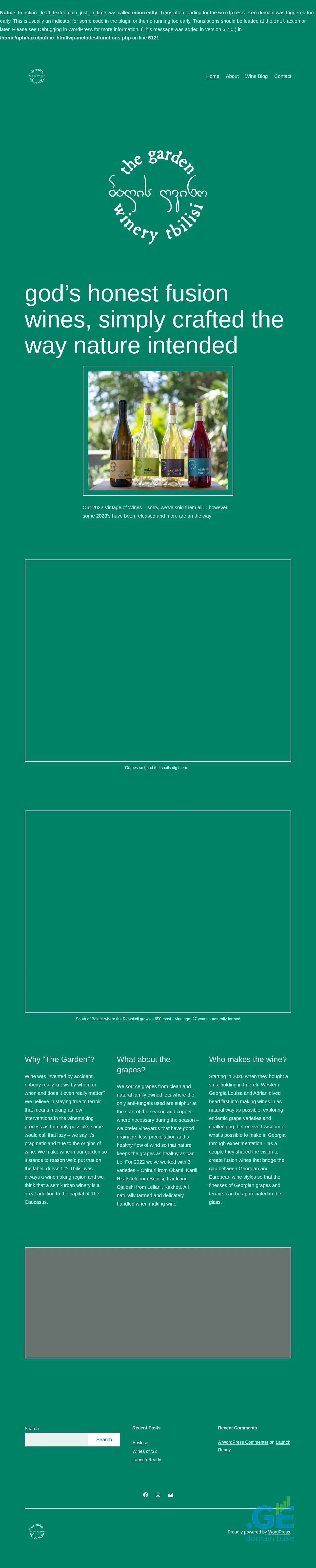 Screenshot of the site thegarden.ge