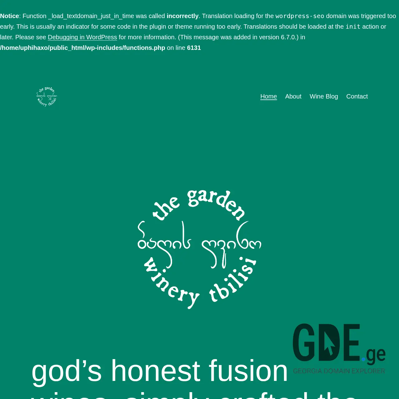 Screenshot of the site thegarden.ge at 2025-12-12