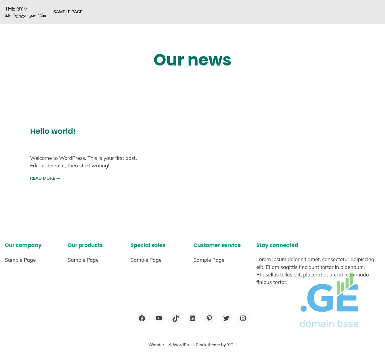 Screenshot of the site thegym.ge