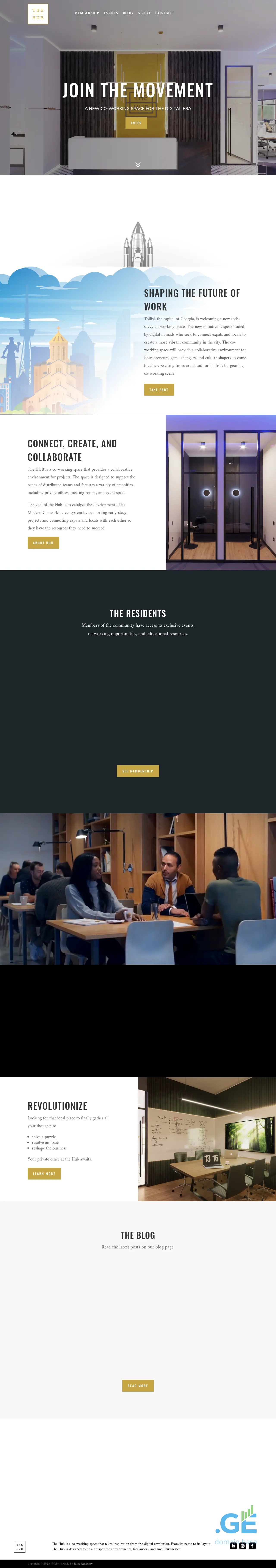 Screenshot of the site thehub.ge