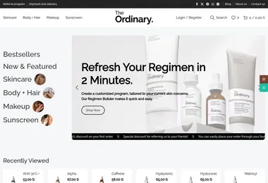 Screenshot of theordinary.ge