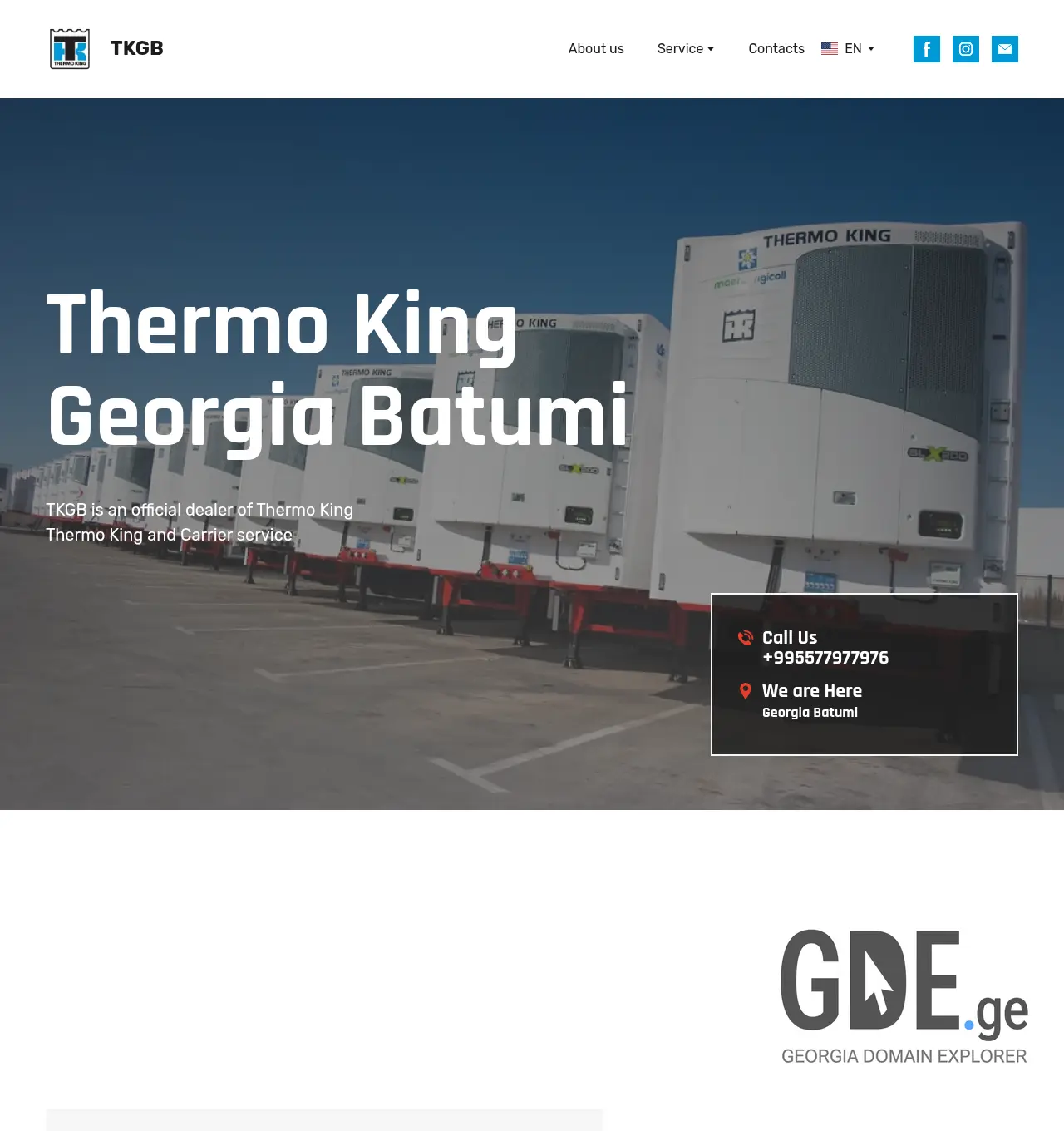 Screenshot of the site thermoking.ge at 2025-12-06