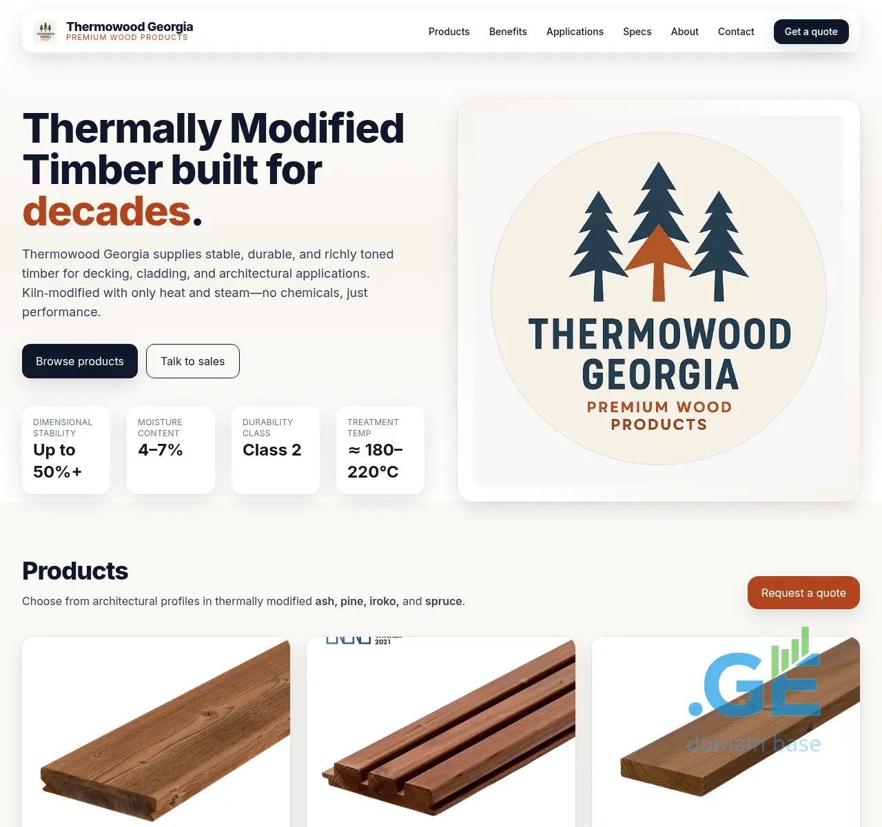 Screenshot of the site thermowood.ge at 2025-11-11