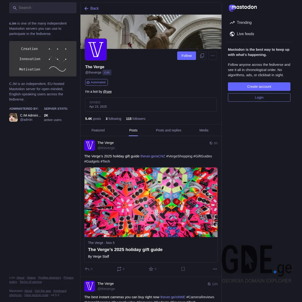 Screenshot of the site thever.ge at 2025-12-13