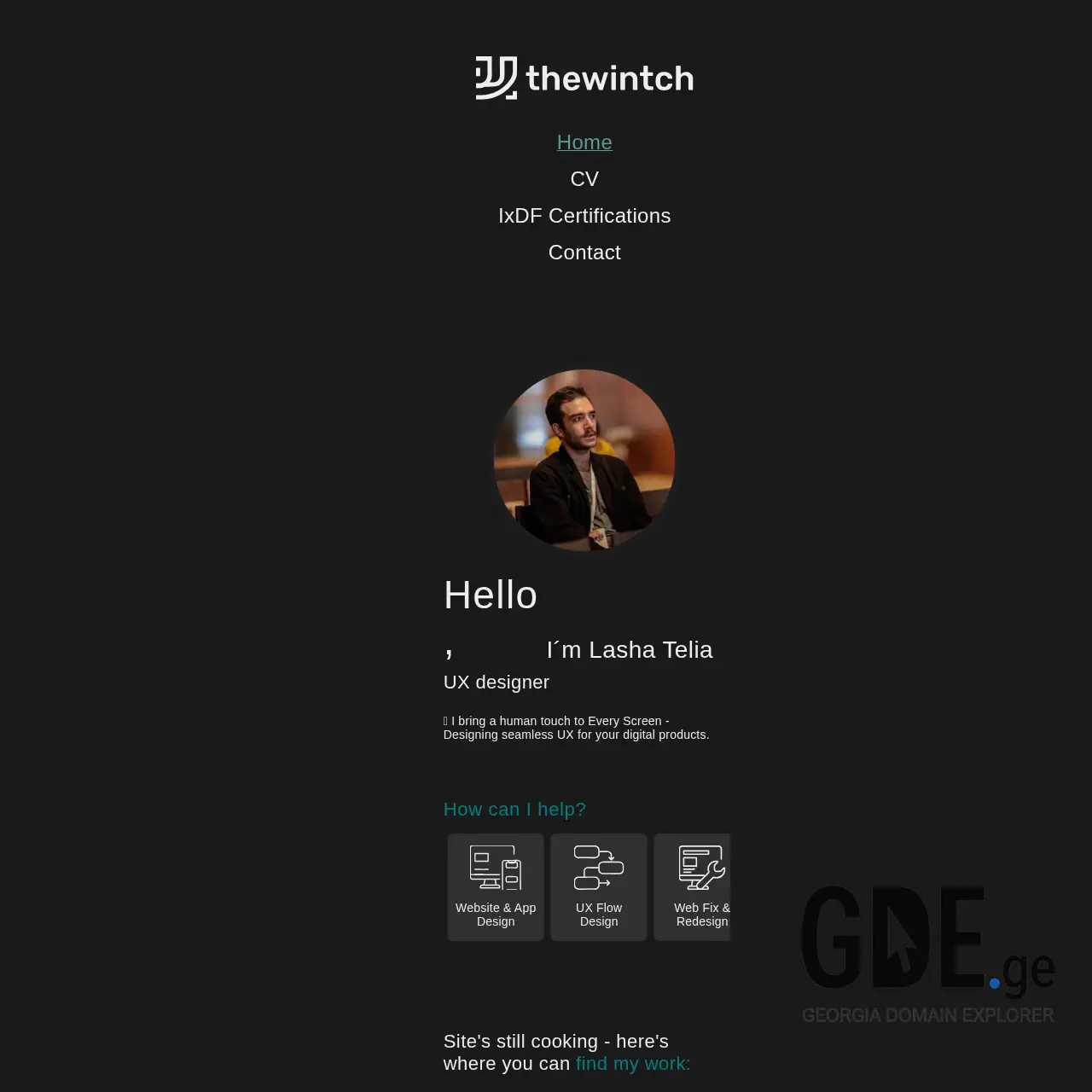 Screenshot of the site thewintch.ge at 2025-12-13