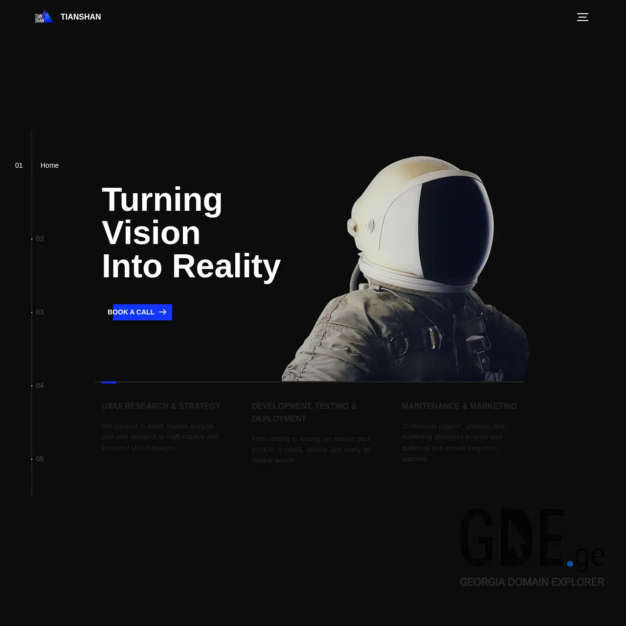 Screenshot of the site tianshanspace.ge at 2026-02-24