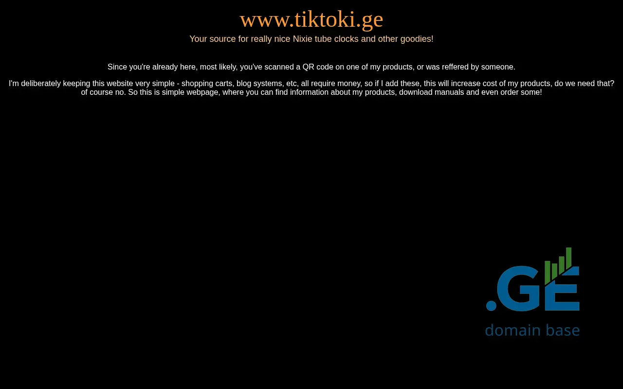 Screenshot of the site tiktoki.ge
