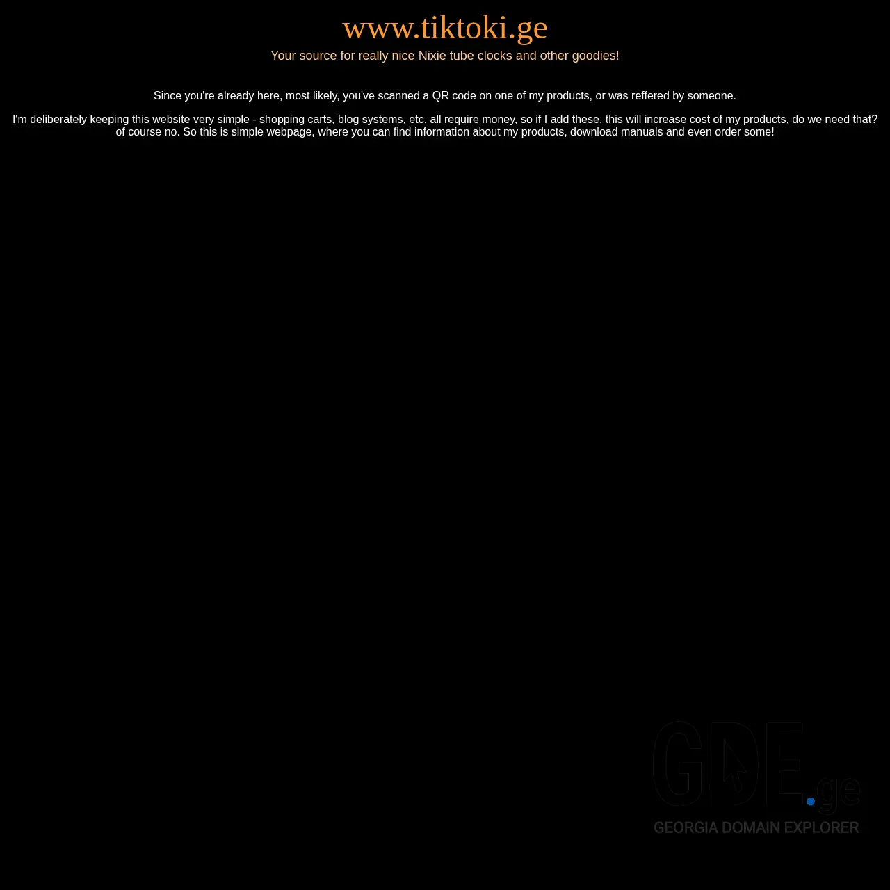 Screenshot of the site tiktoki.ge at 2025-12-12