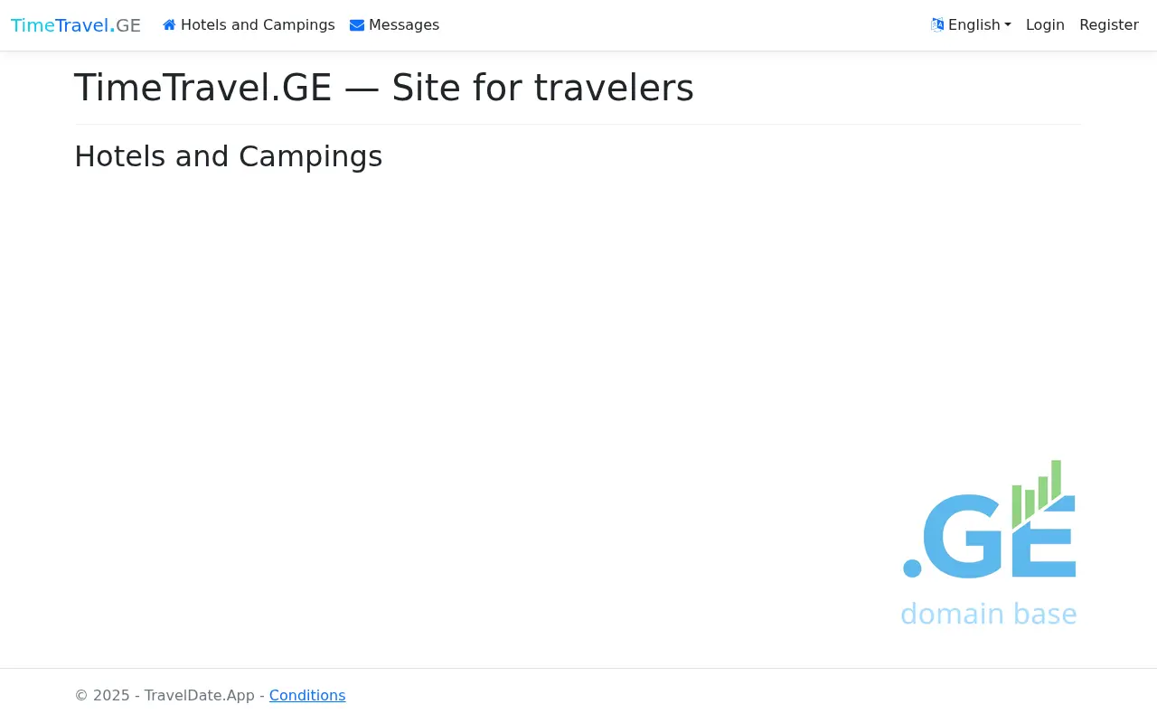 Screenshot of the site timetravel.ge