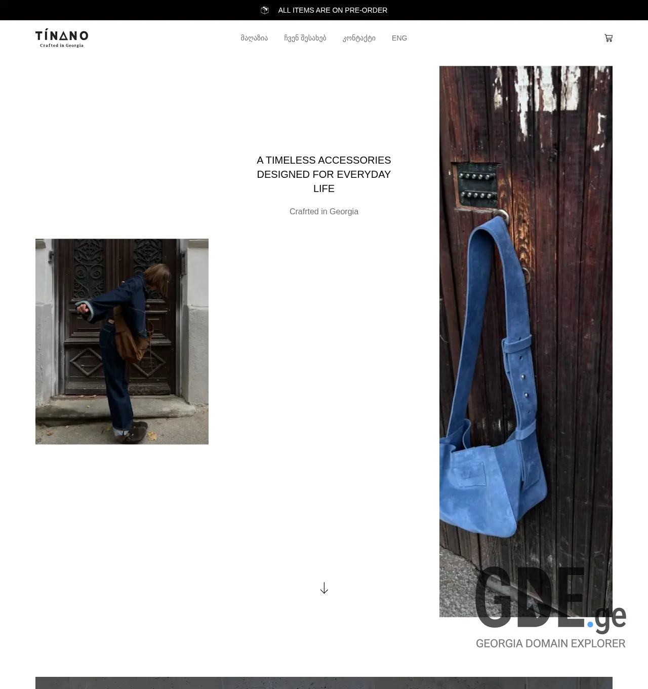 Screenshot of the site tinano.ge at 2025-12-03