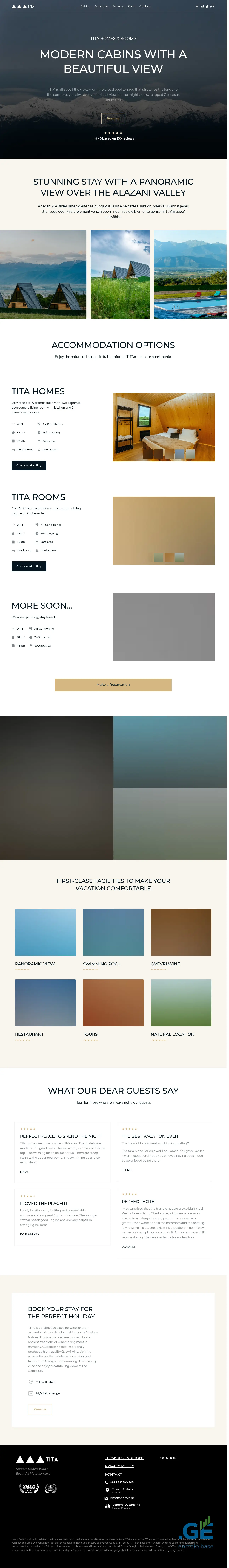 Screenshot of the site titahomes.ge