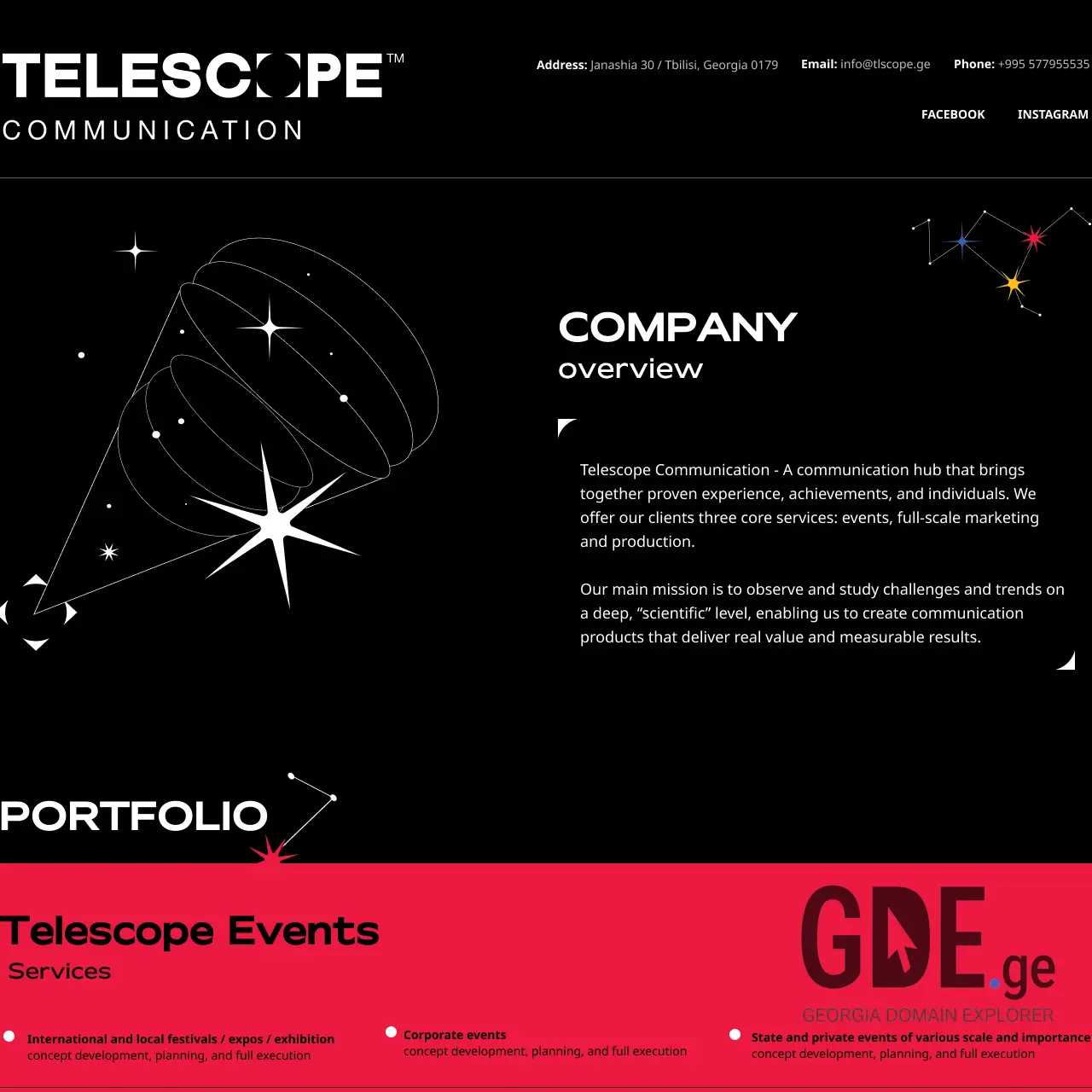 Screenshot of the site tlscope.ge at 2026-01-24