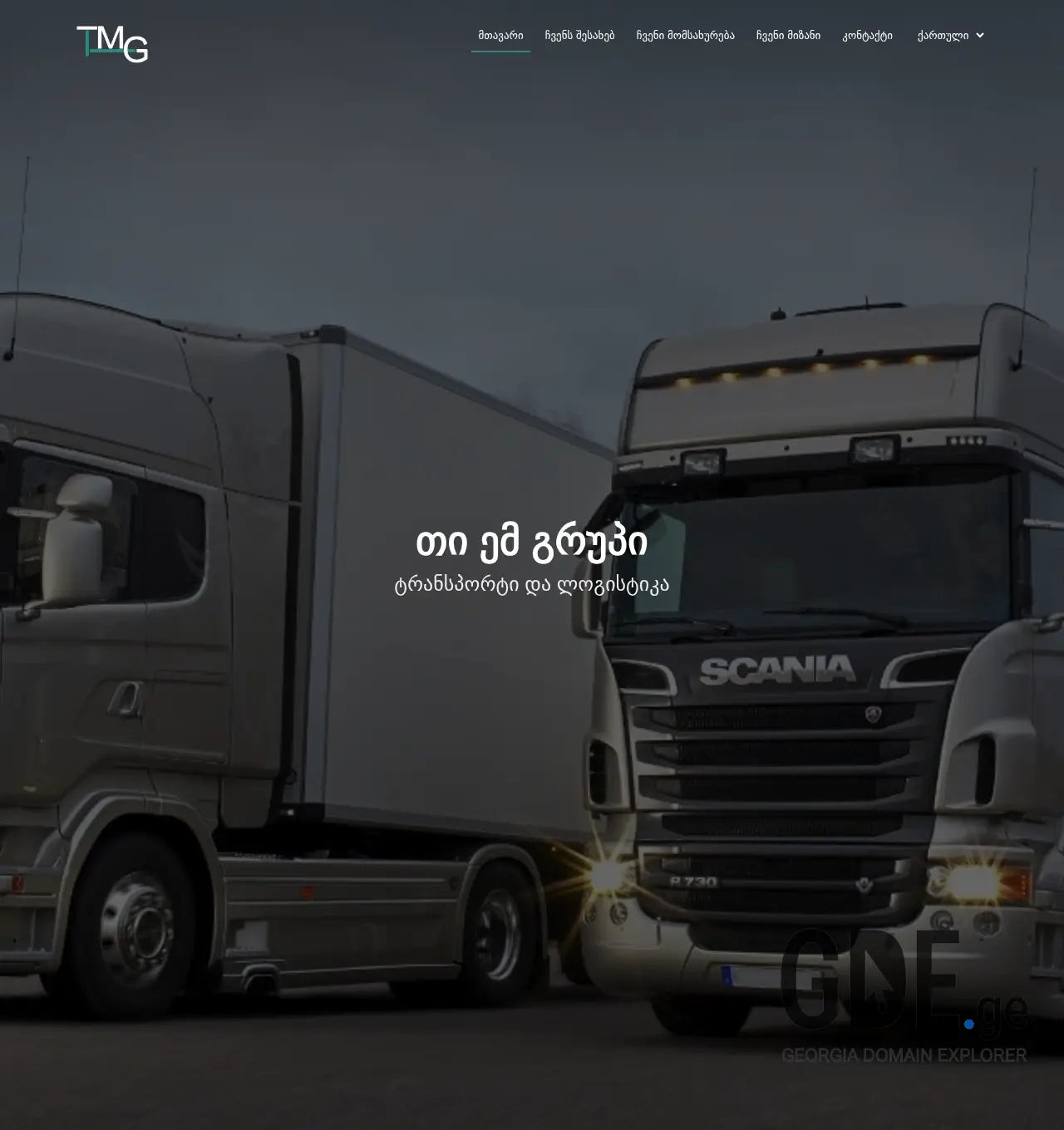 Screenshot of the site tmg.ge at 2025-12-03