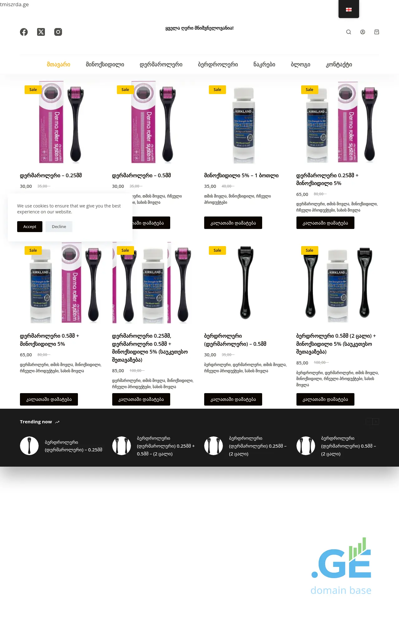 Screenshot of the site tmiszrda.ge