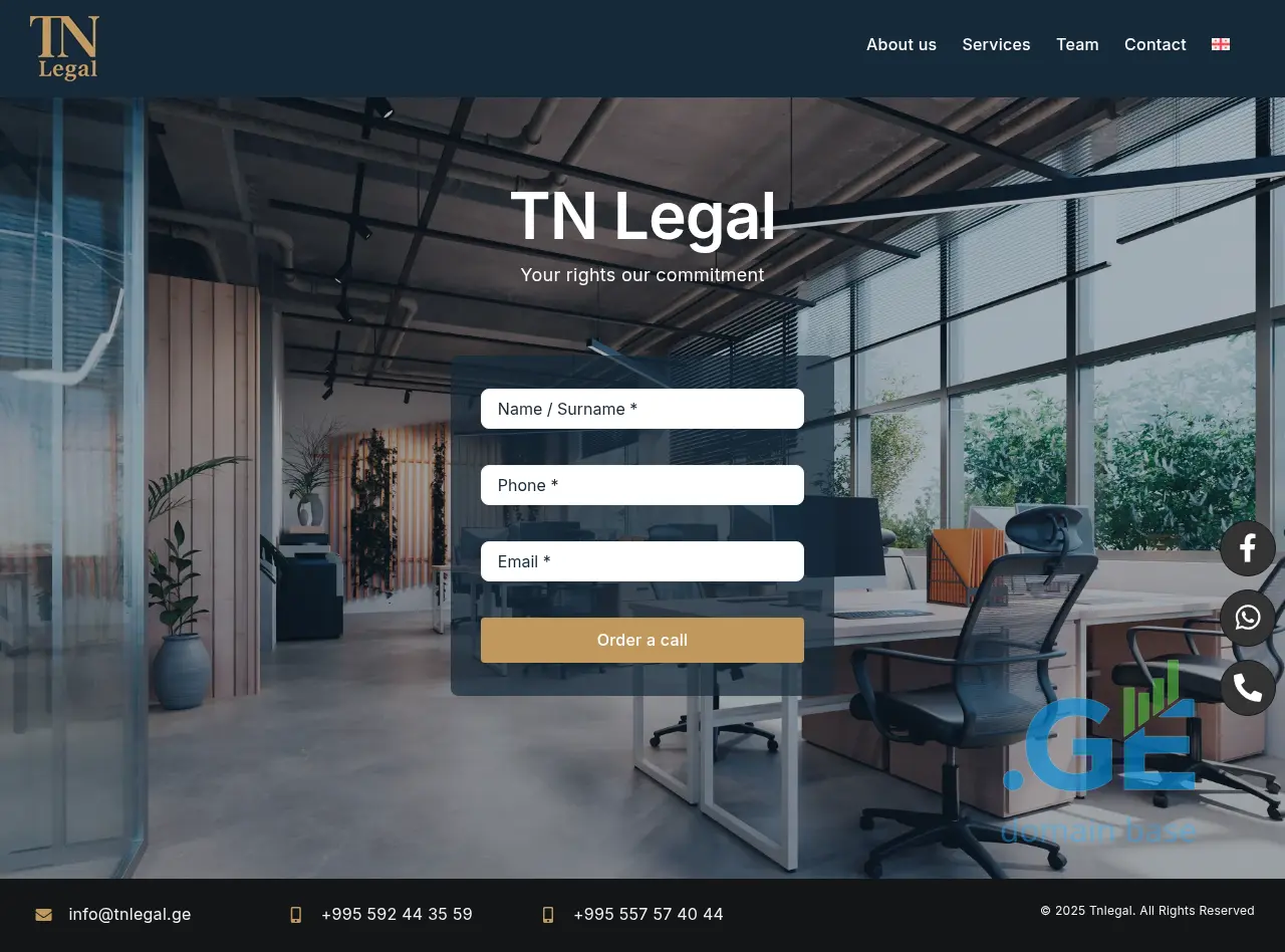 Screenshot of the site tnlegal.ge