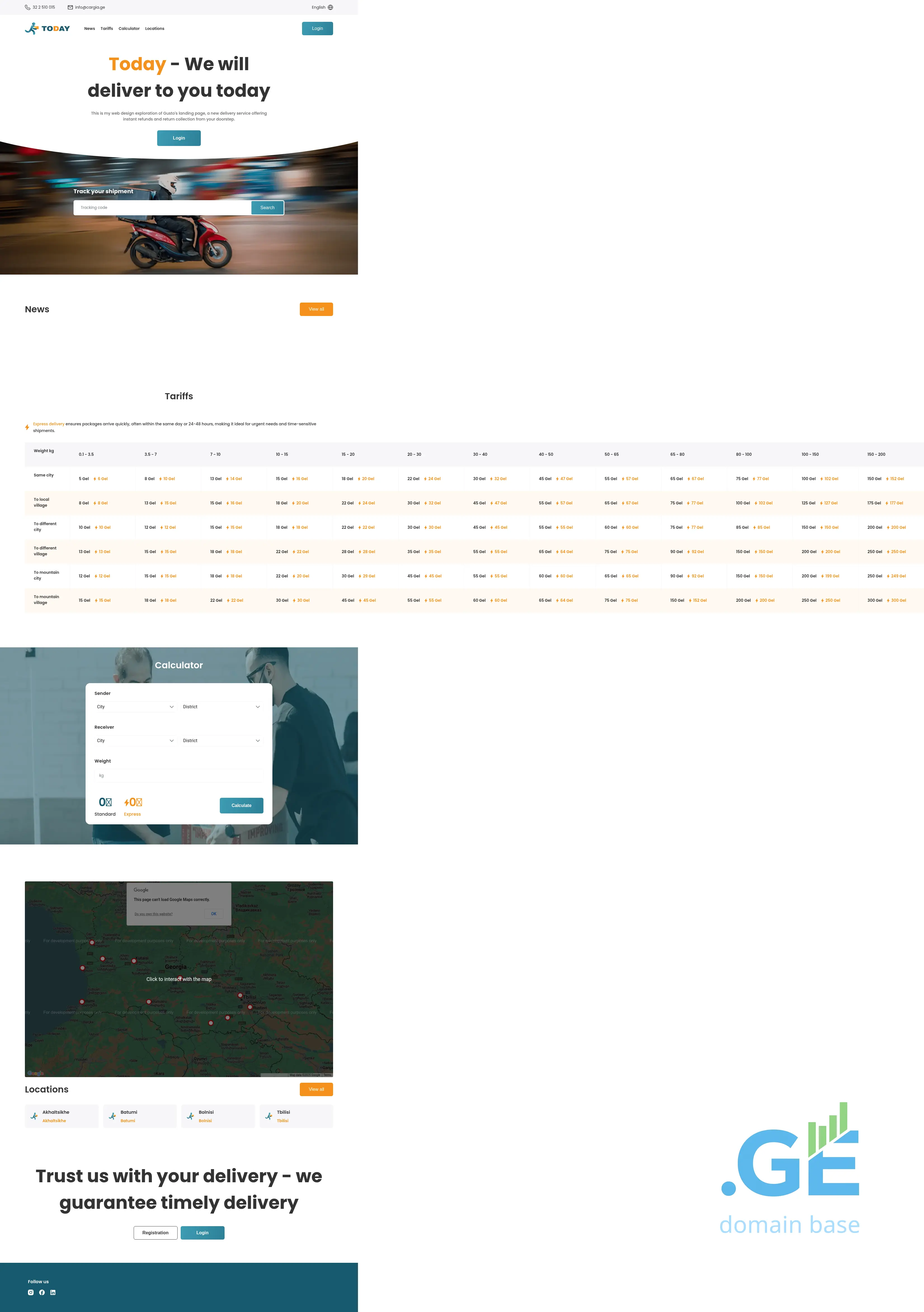 Screenshot of the site todaydelivery.ge