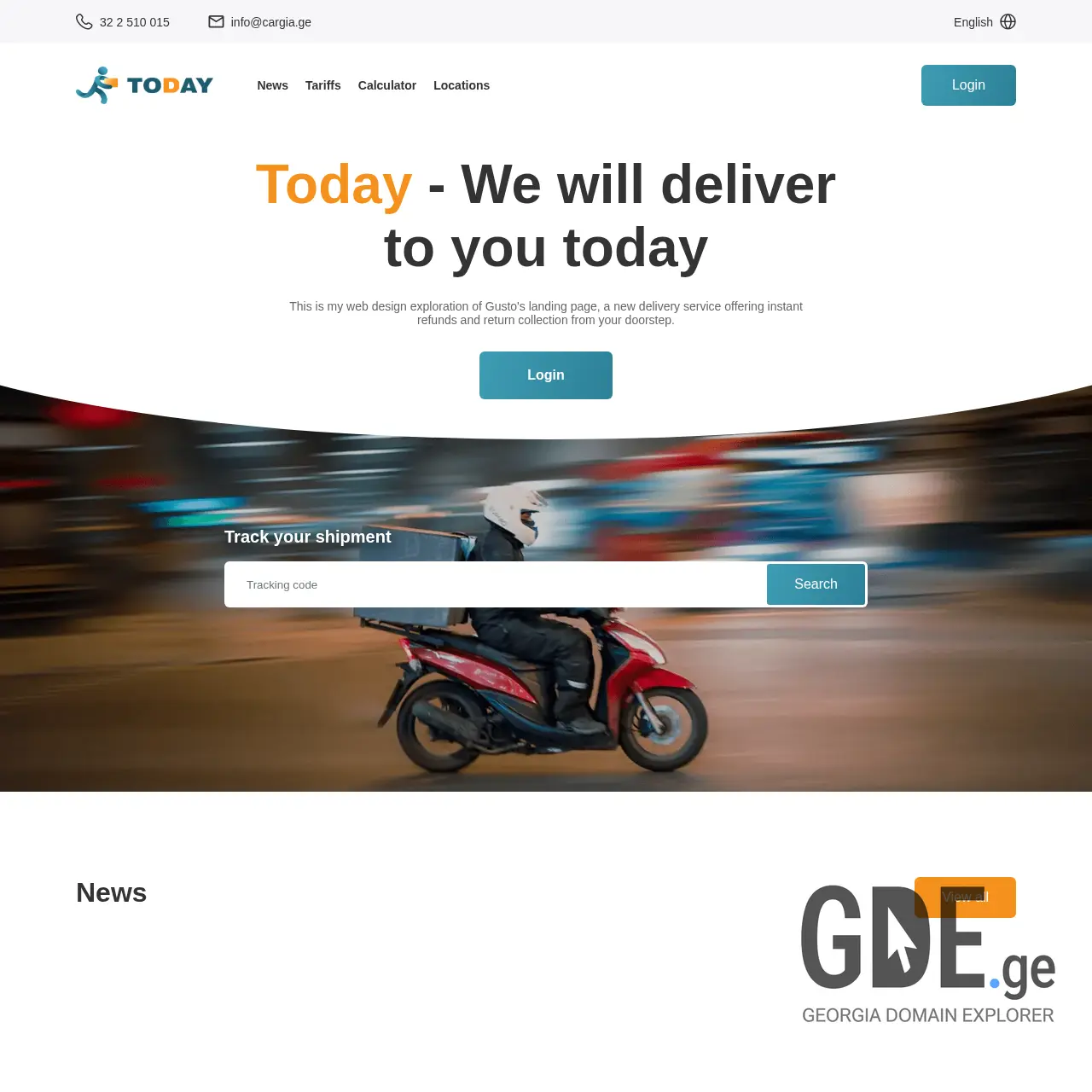 Screenshot of the site todaydelivery.ge at 2025-12-12