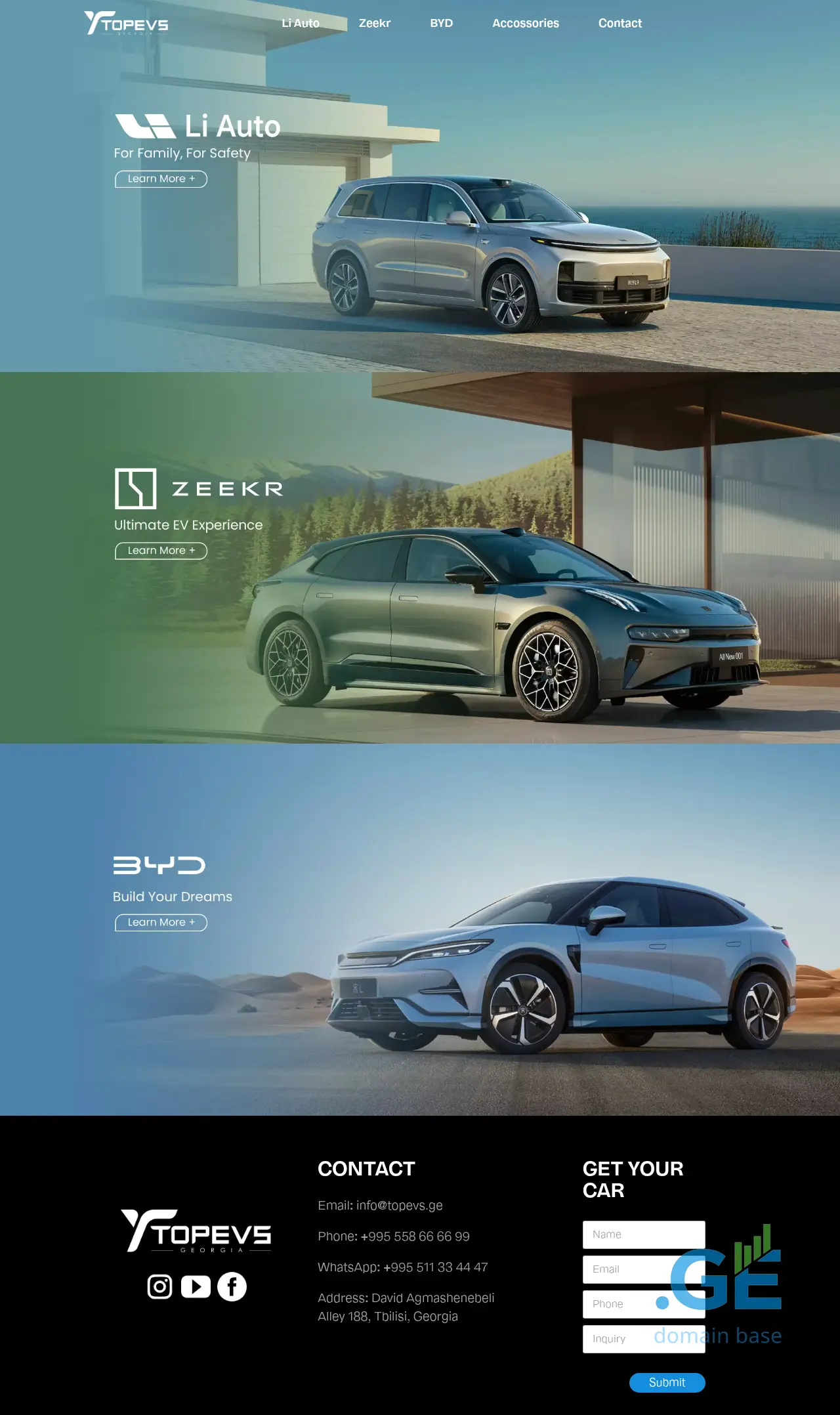 Screenshot of the site topevs.ge