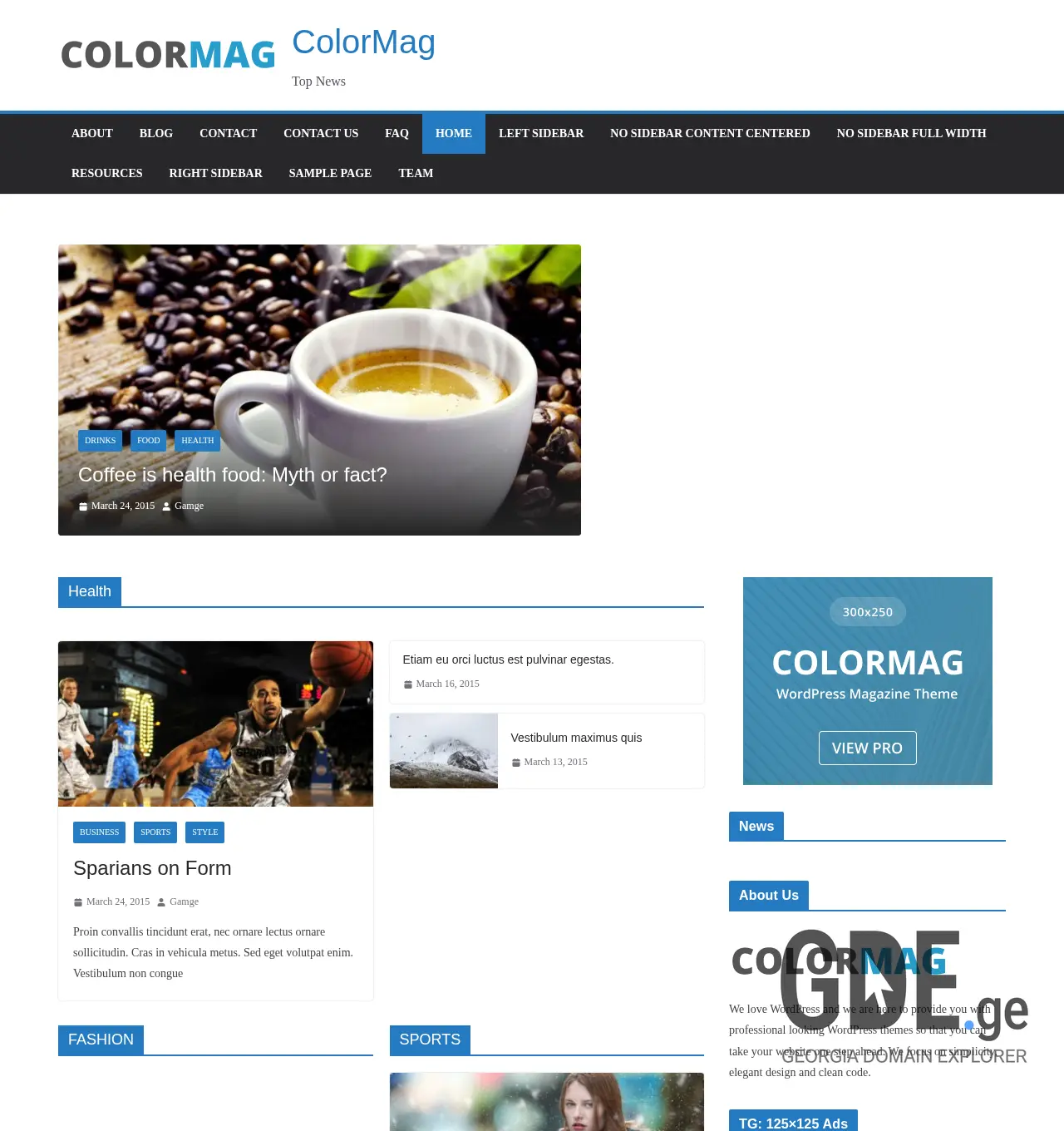 Screenshot of the site topnews.ge at 2025-12-01