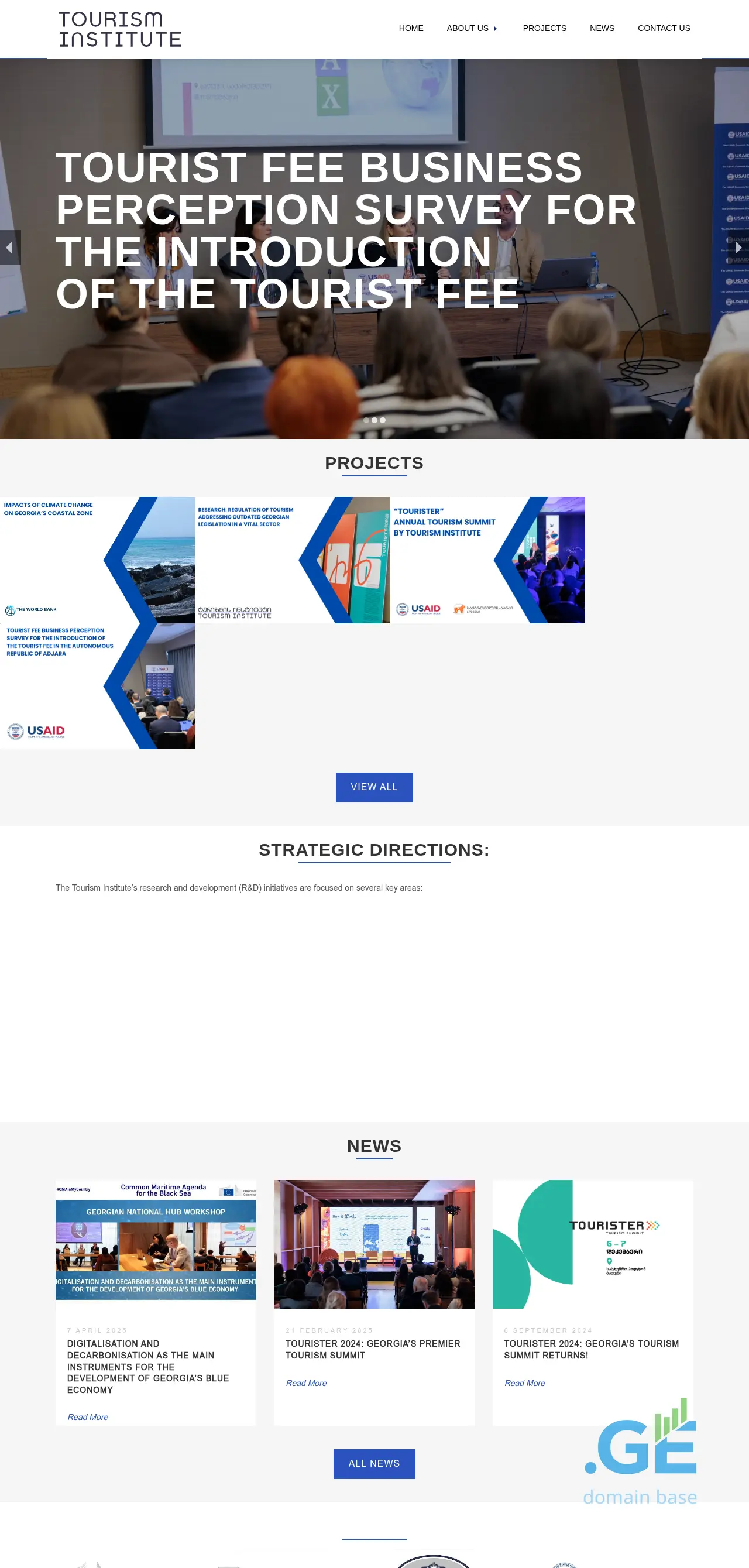 Screenshot of the site tourisminstitute.ge