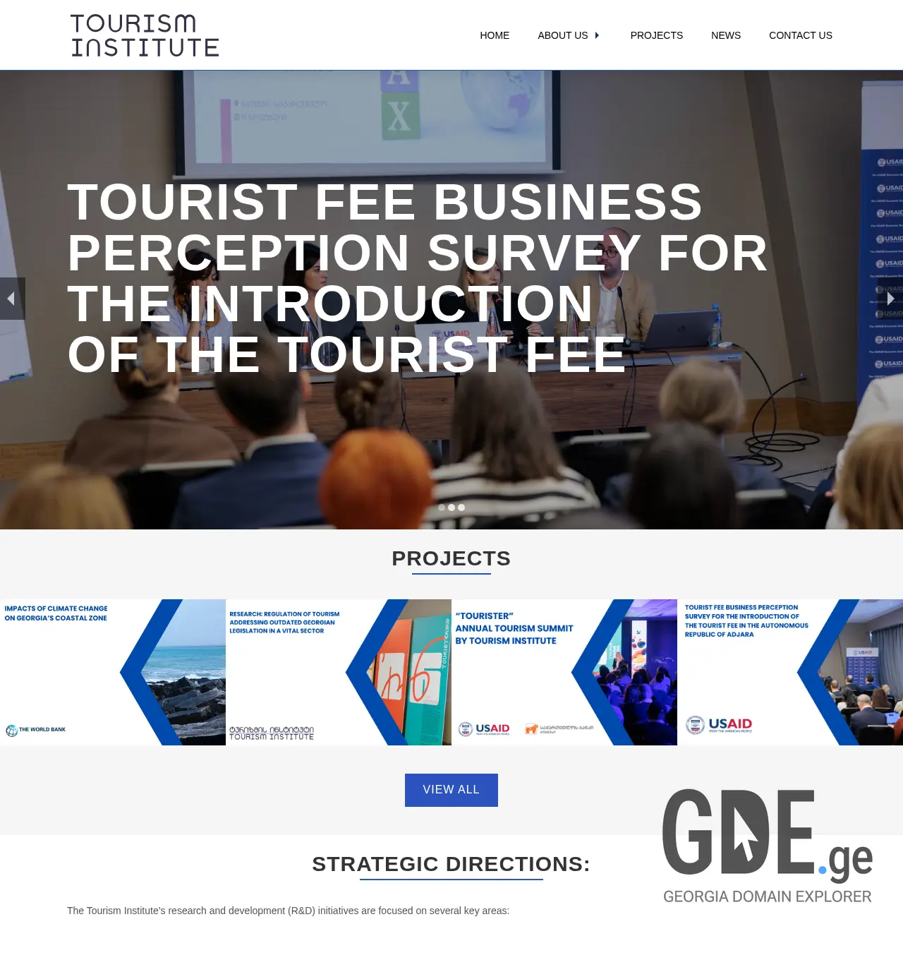 Screenshot of the site tourisminstitute.ge at 2025-12-01