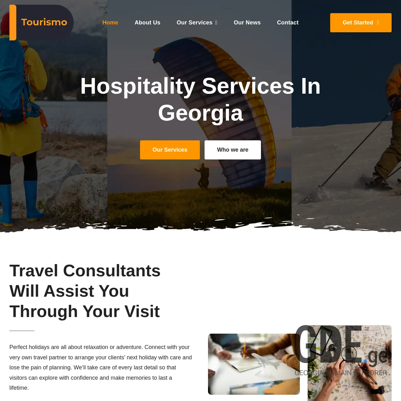 Screenshot of the site tourismo.ge at 2025-12-13