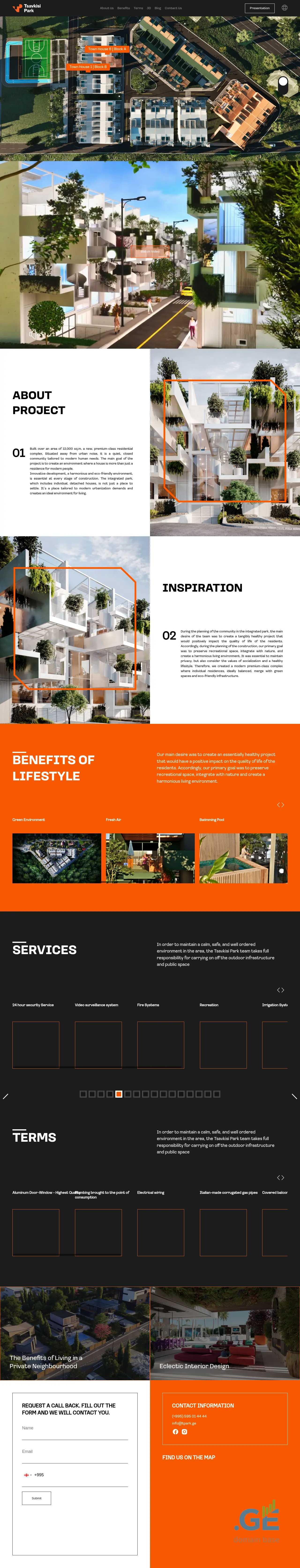 Screenshot of the site tpark.ge