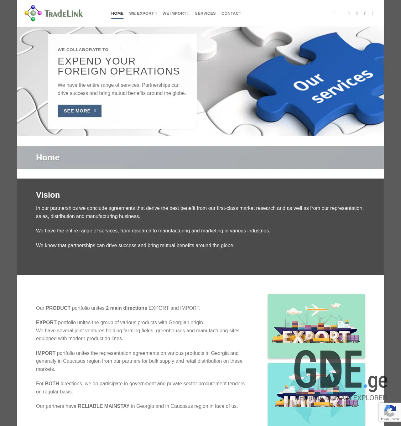 Screenshot of the site tradelink.com.ge at 2025-12-01