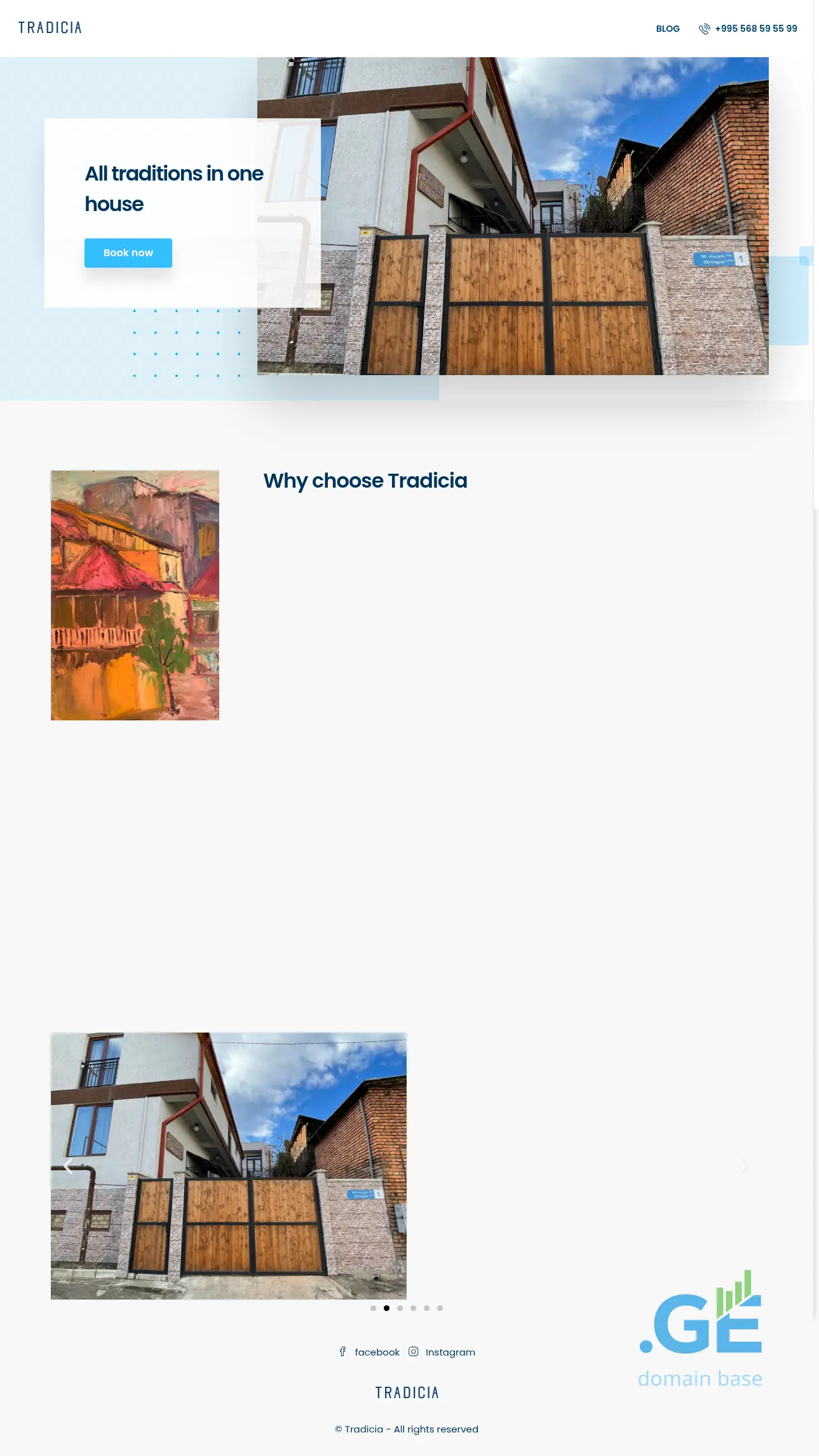 Screenshot of the site tradicia.ge