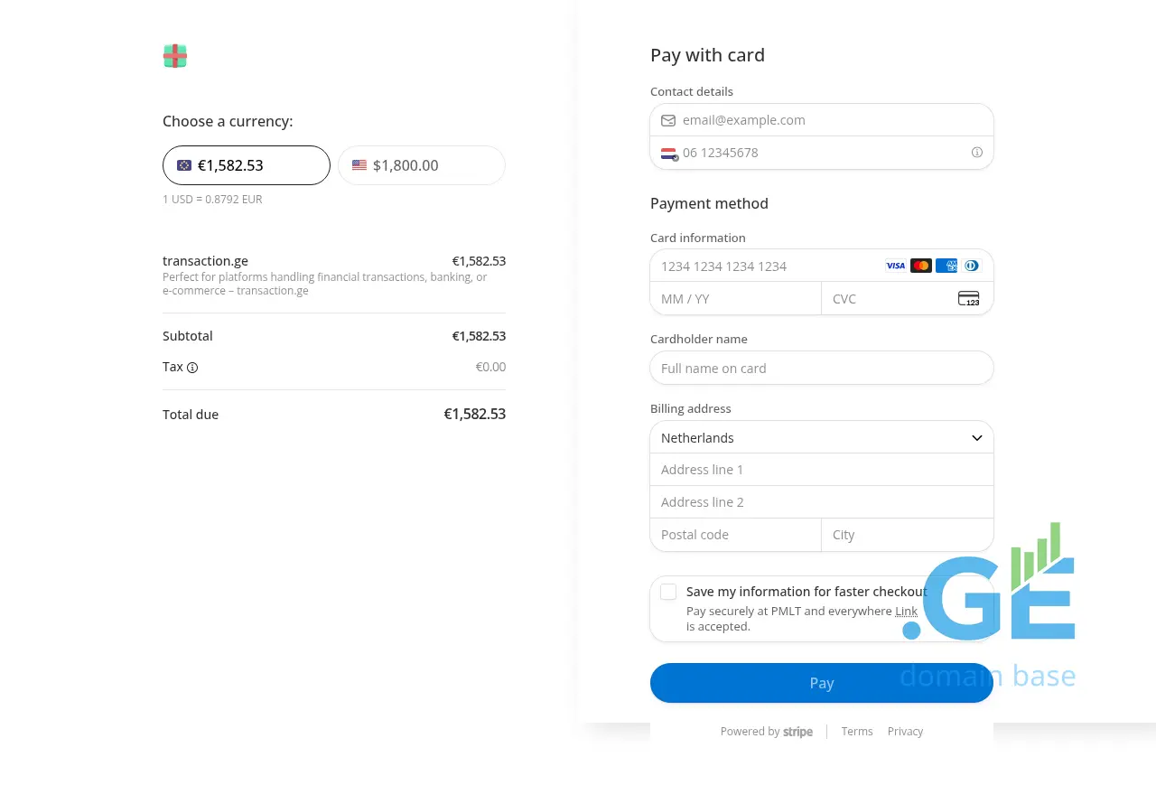 Screenshot of the site transactions.ge at 2025-09-18