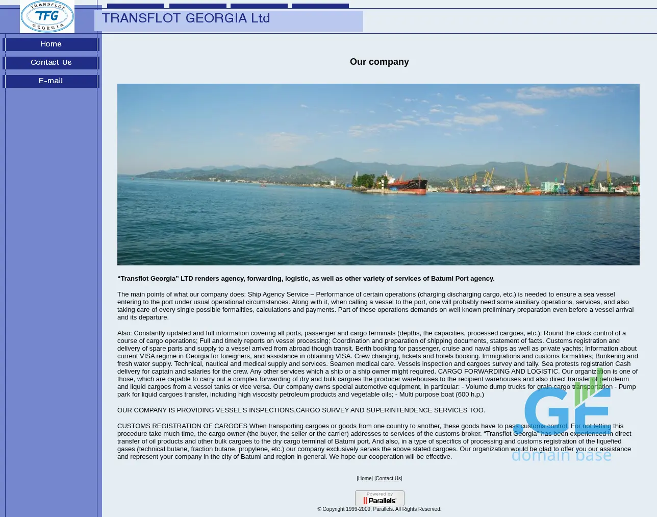 Screenshot of the site transflot.ge