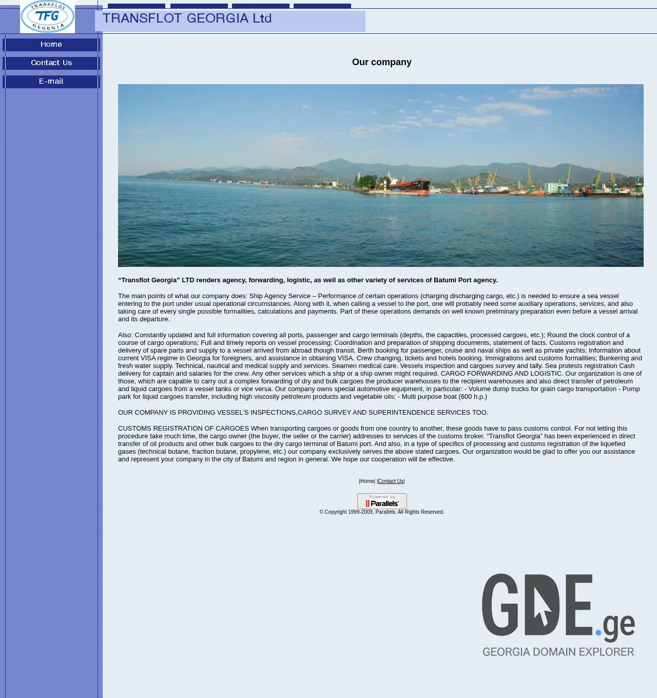 Screenshot of the site transflot.ge at 2025-12-03